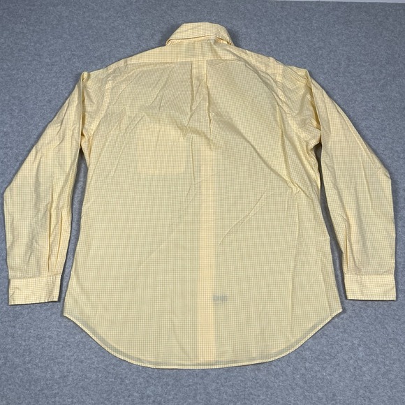 Ralph Lauren Yellow Gingham Long Sleeve Button Down Shirt Classic Fit L/16-1/2 - Picture 4 of 9